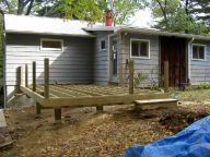 Deck frame and railing posts